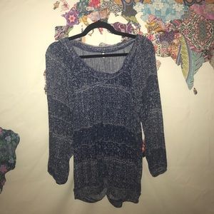 Free People Long Sleeve Printed Top
