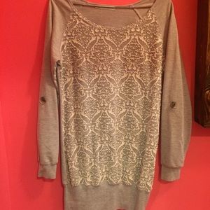 Medium grey sweater.