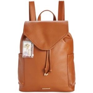 Brown leather backpack