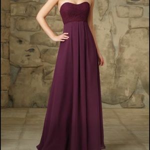Mori Lee #107 Eggplant Bridesmaid Dress