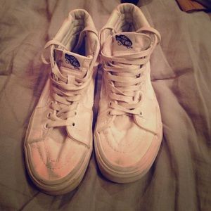 Sk8 High All White High-top Vanz