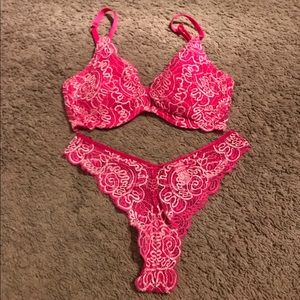 Victoria's Secret Lace Bra and Thong set.