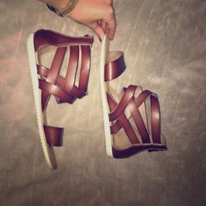 Brown strapy sandals