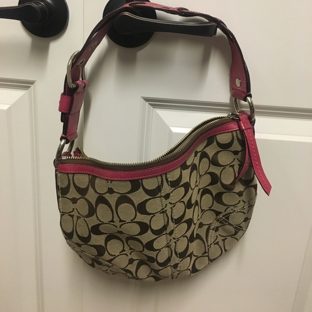 Coach Purse with Magenta strap