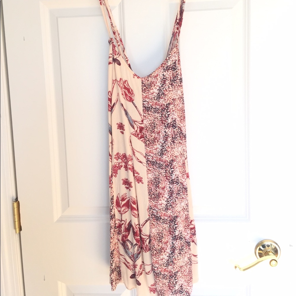 Free People NWOT Red and Cream Dual Pattern Romper