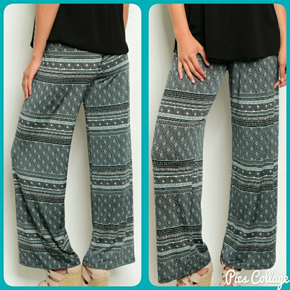 Mint & Black Palazzo Pants - Picture 2 of 7