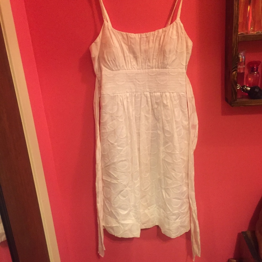 White spaghetti strap dress.