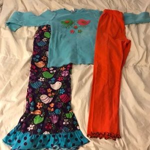 Ruffle bottom pants set