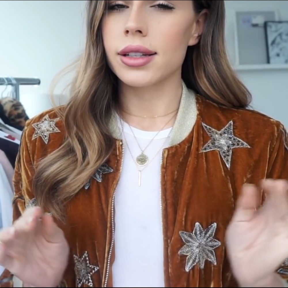 Embroidered stars velvet jacket/bomber