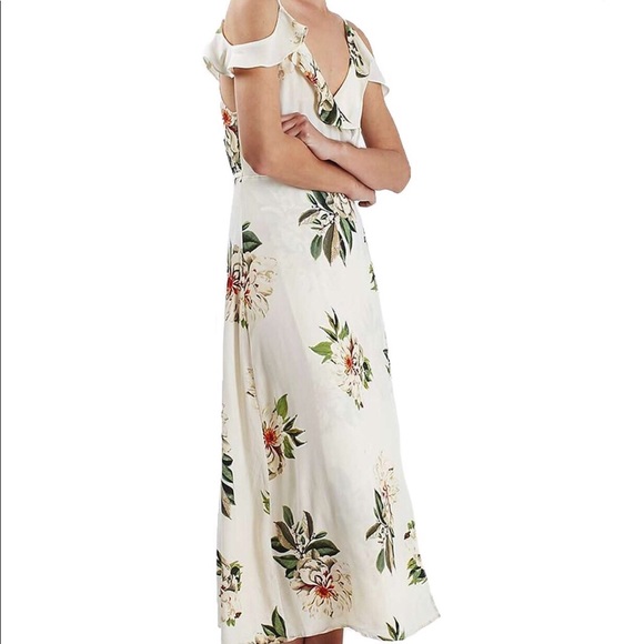 Topshop floral print cold shoulder wrap maxi dress - Picture 2 of 8