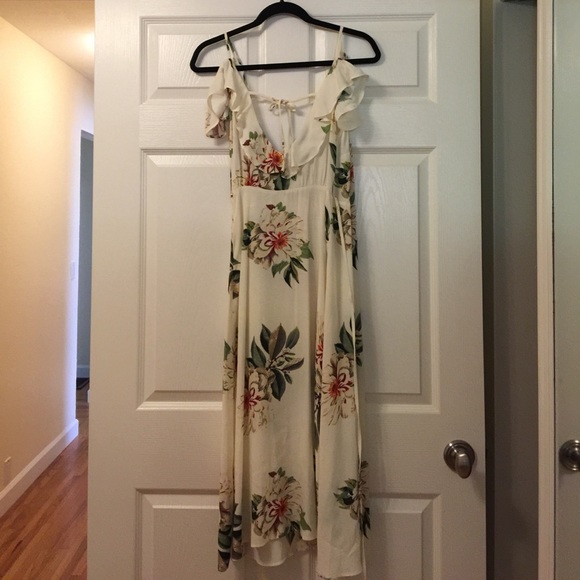 Topshop floral print cold shoulder wrap maxi dress - Picture 8 of 8