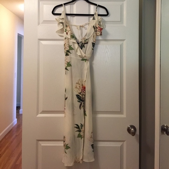 Topshop floral print cold shoulder wrap maxi dress - Picture 7 of 8