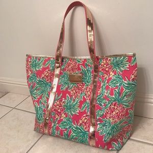 Lilly Pulitzer Sequined Beach Tote Pineapple