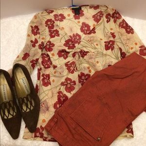 The Limited Silk flower blouse