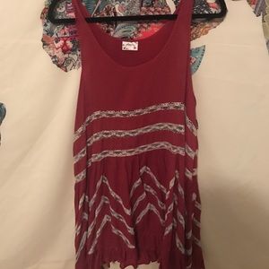 Free People Intimately Maroon Dress