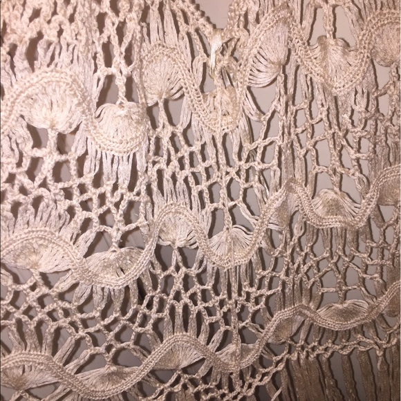 hand knit vest with fringe - Picture 2 of 3