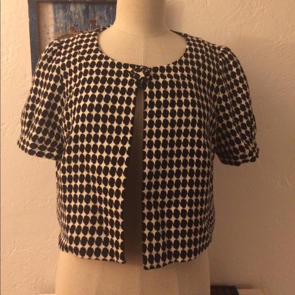 Ann Taylor Loft Crop Jacket polka dot cape - Picture 1 of 4