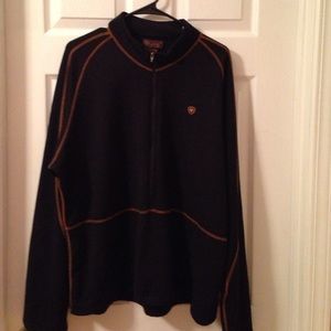 Ariat Black w brown stitching 1/2 zip pullover
