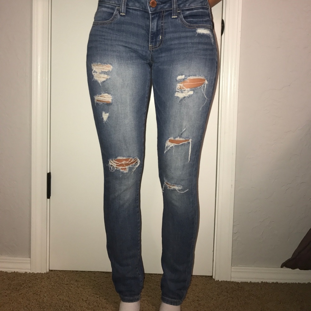 American eagle distressed stretch jegging SZ 2long