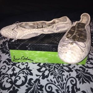 Sam Edelman natural (snakeskin) print flats