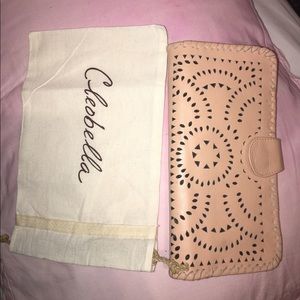 Light pink Cleobella Mexicana painted wallet