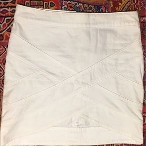BCBG white denim skirt