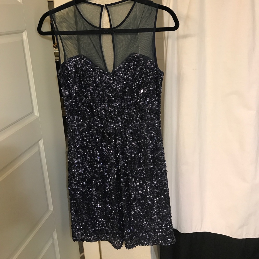 Blue sequin cocktail dress