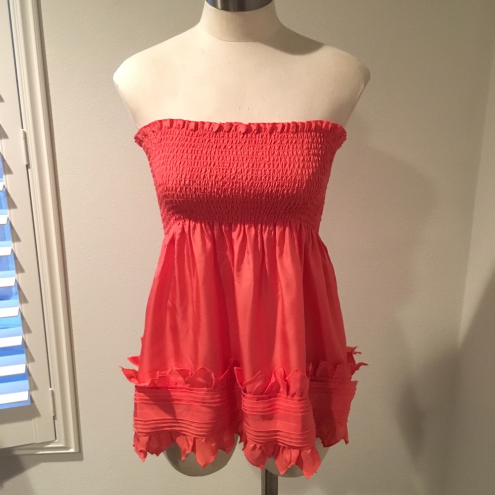 BCBG Maxazria Coral Strapless Top in Silk