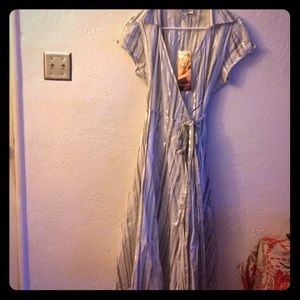 Beautiful vintage wrap dress silver Kim Parrish