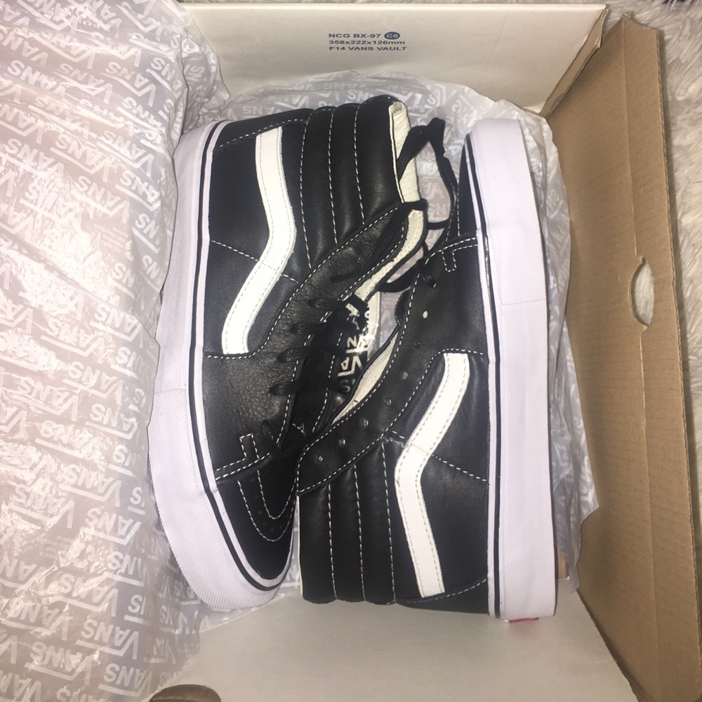 Black Leather Vans