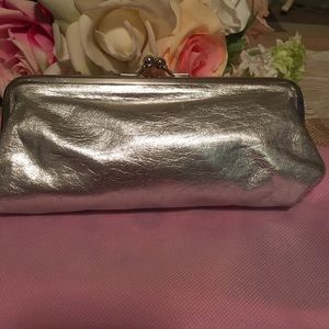 Silver mini clutch