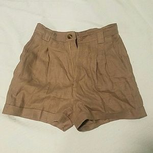 Pleated Linen Shorts