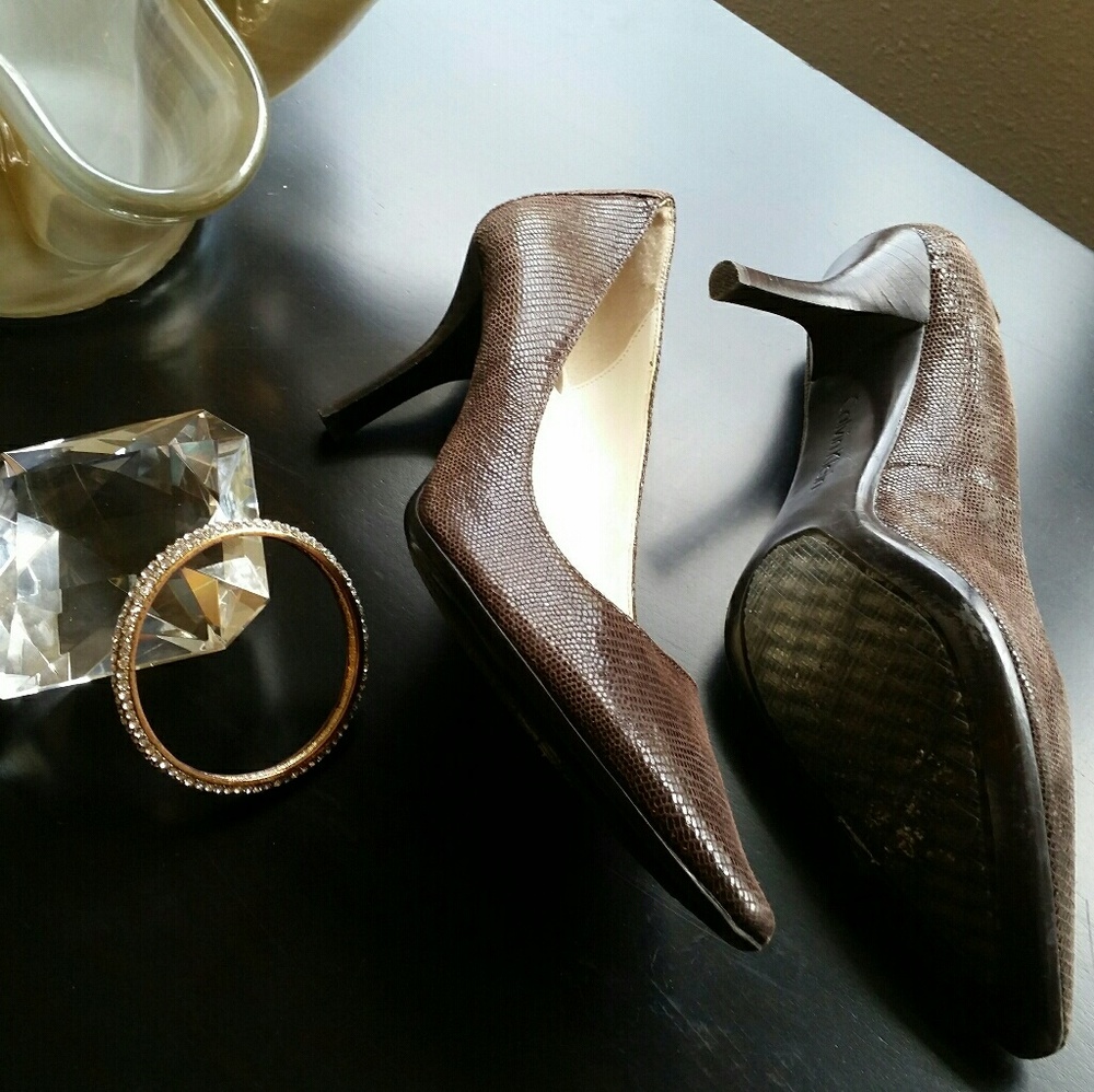 🎉HP🎉Calvin Klein Faux Snakeskin Dolly Pumps🐍 - Picture 8 of 8