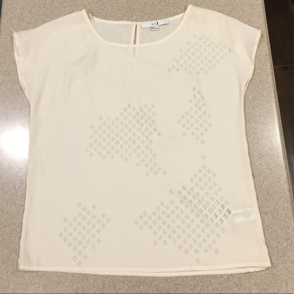 Forever 21 White laser cut top