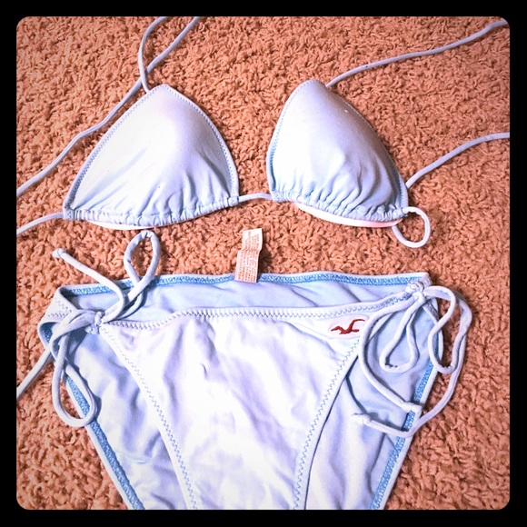 Turquoise Hollister swim top and bottom. - Picture 1 of 1