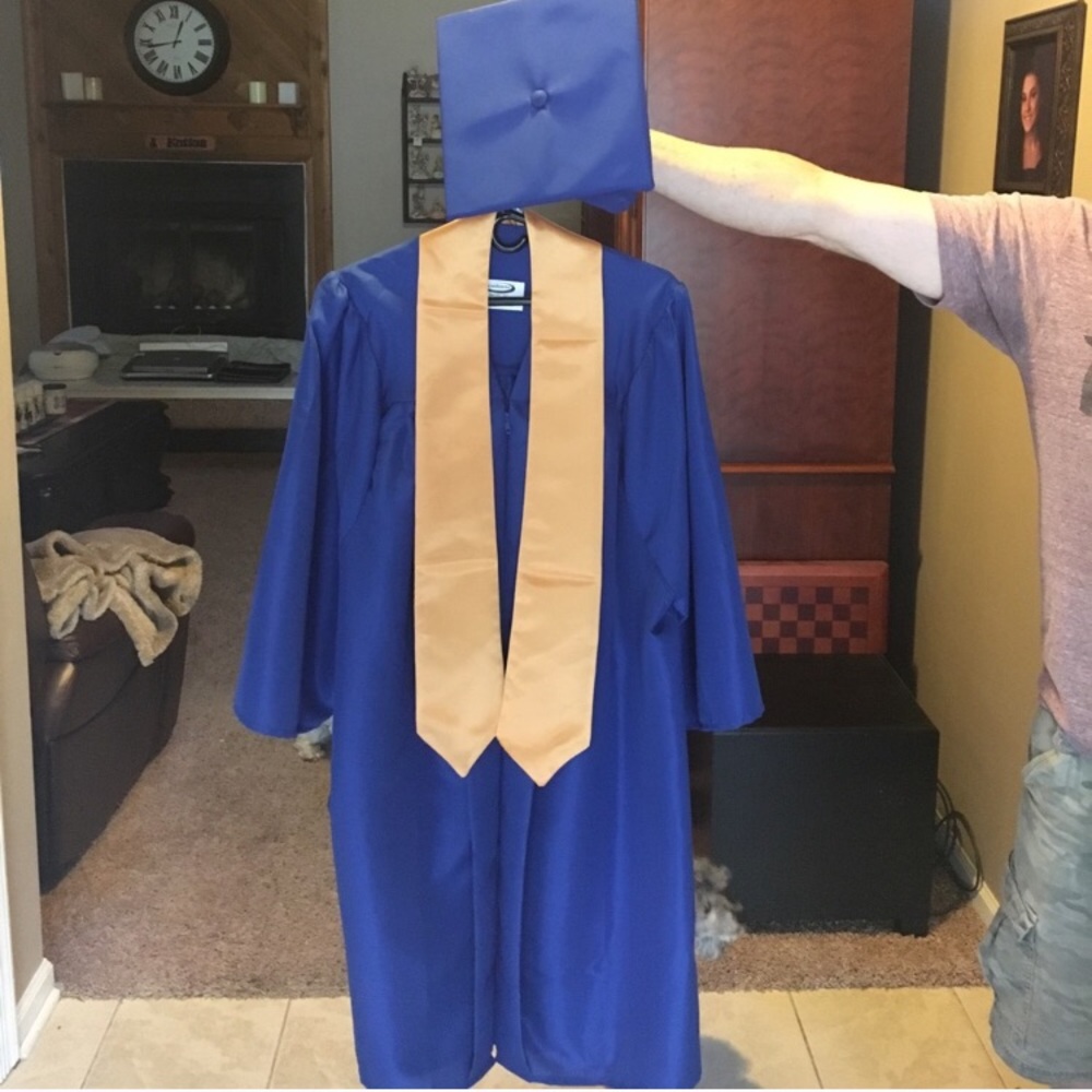 JOSTENS Blue Graduation Cap and Gown