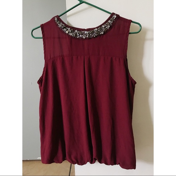 HeartSoul Tops - Burgundy Jeweled Top