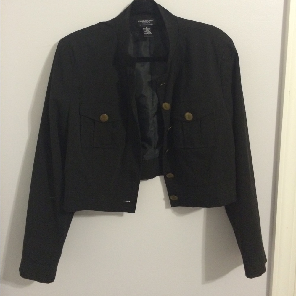 Black Button Up Bomber Jacket