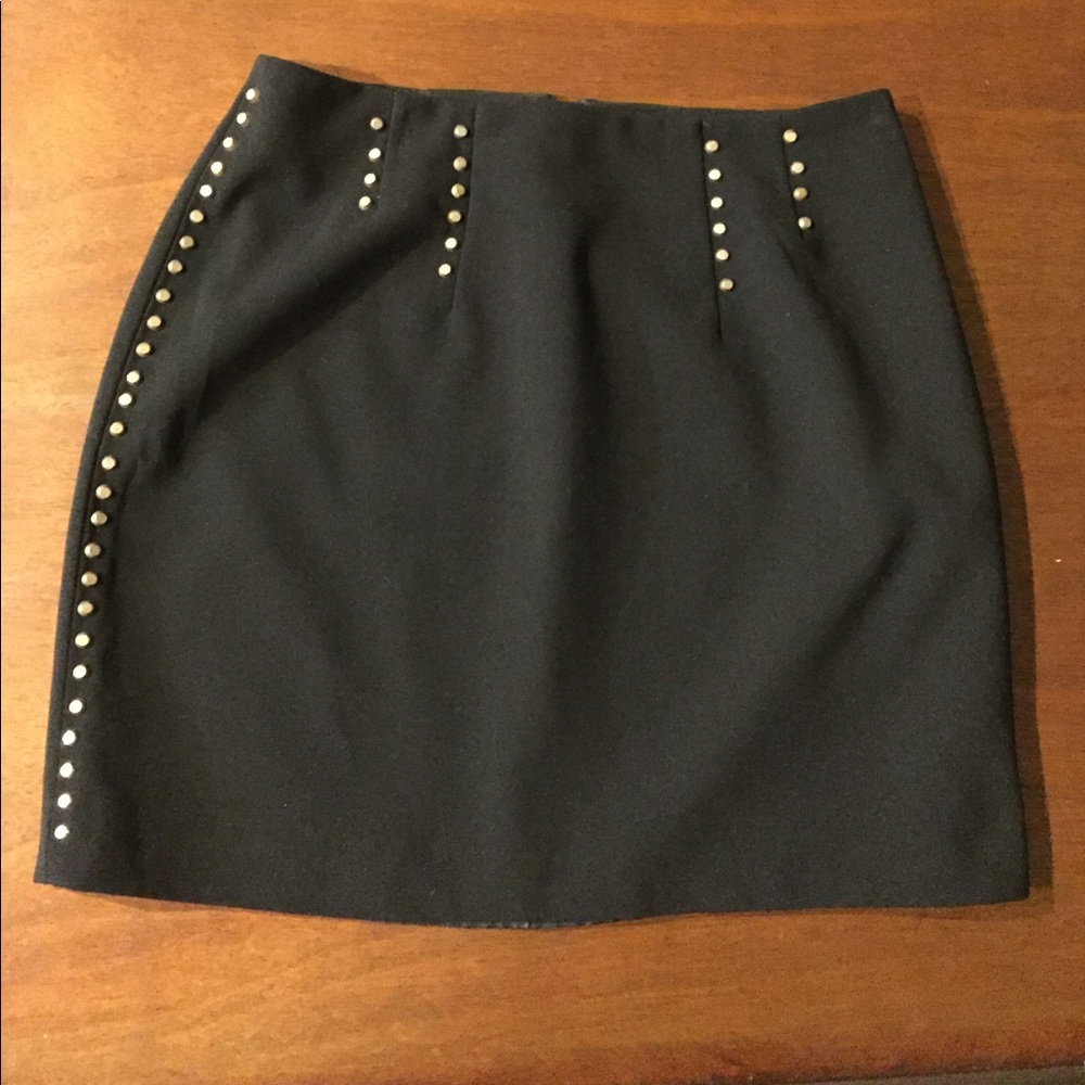 *donating soon* Gold studded black skirt