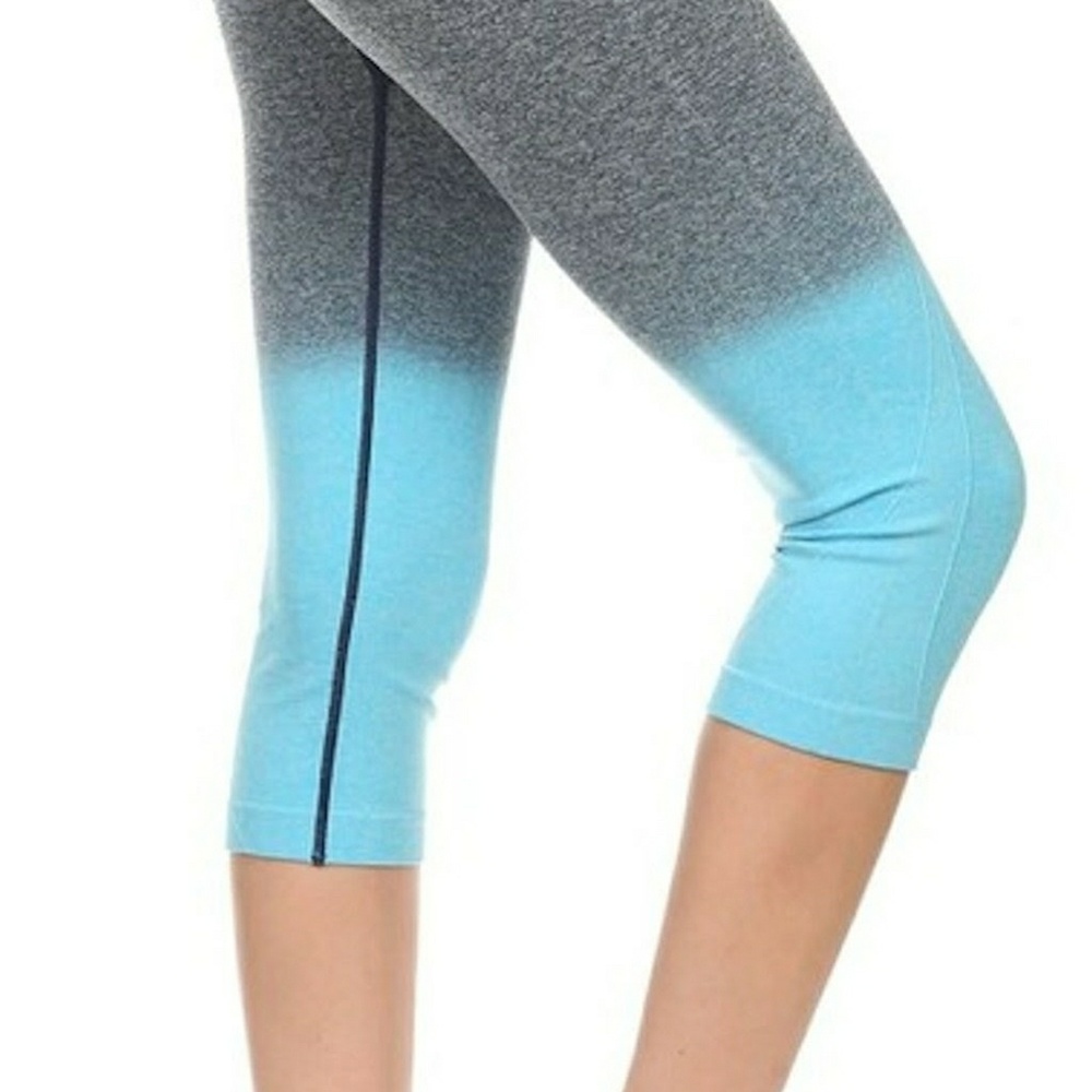New Yoga Workout Athletic Cropped Capri Leggings - Picture 3 of 5