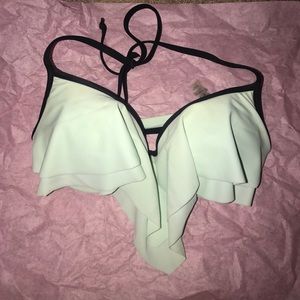 VS Pink flounce swim suit top