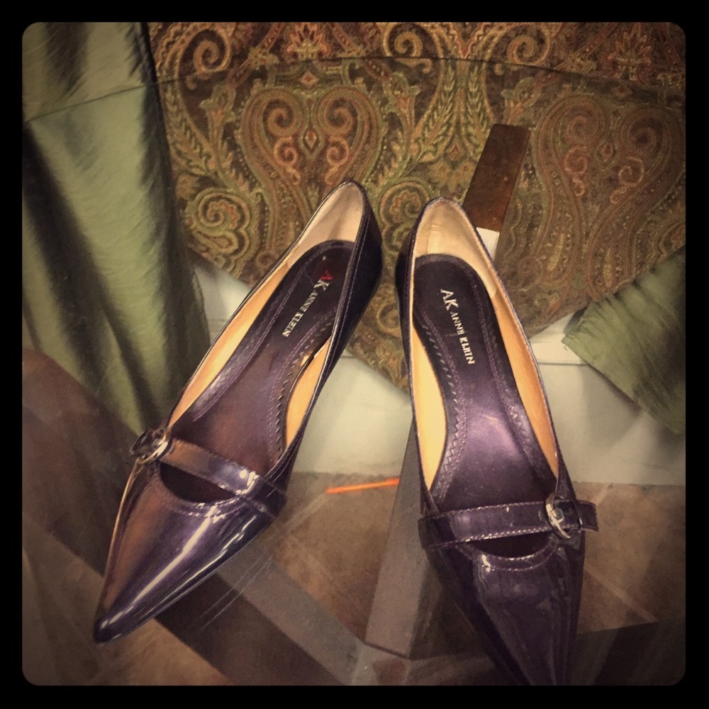 AK ANNE KLEIN plum patent leather pumps US 9 EU40