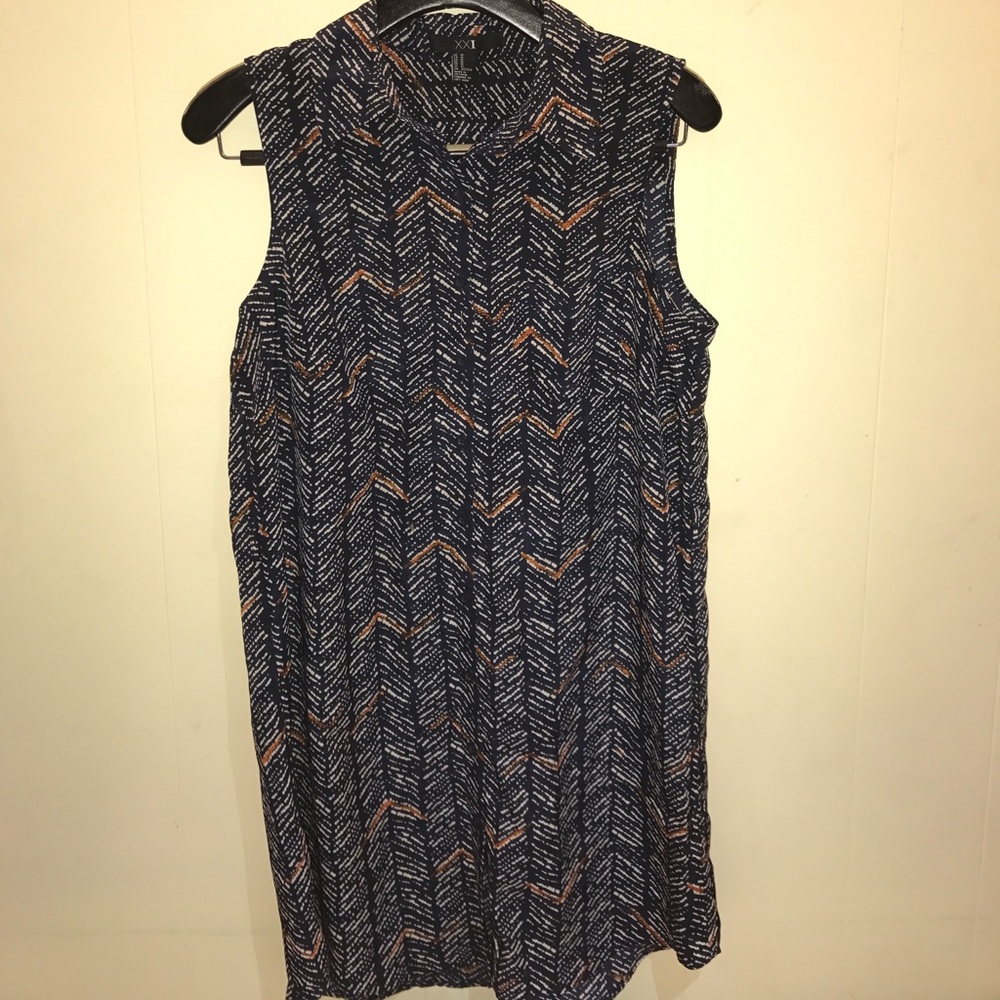 Women's cute blue quarter button dress