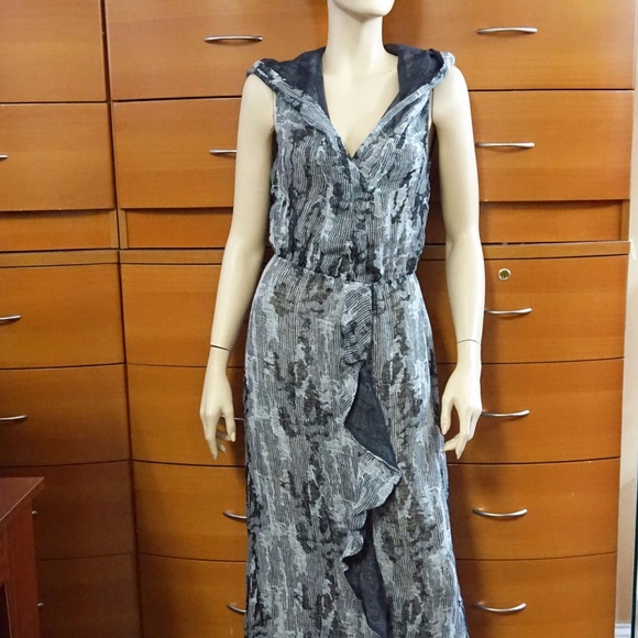 Linen Gauze Summer Maxi Dress With Hood - Made In Europe Party Dress - Picture 8 of 8