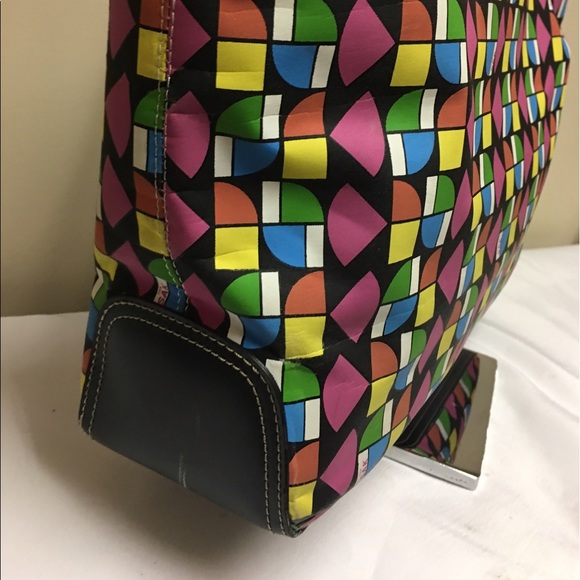 THE SAK COLORFUL GEOMETRIC PRINT NYLON PVC TOTE - Picture 5 of 8