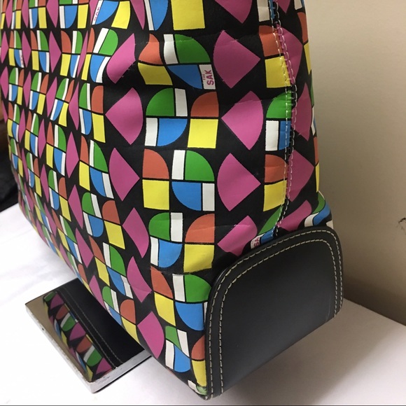 THE SAK COLORFUL GEOMETRIC PRINT NYLON PVC TOTE - Picture 6 of 8