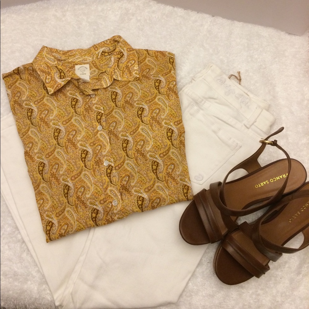J. Crew paisley print button down shirt