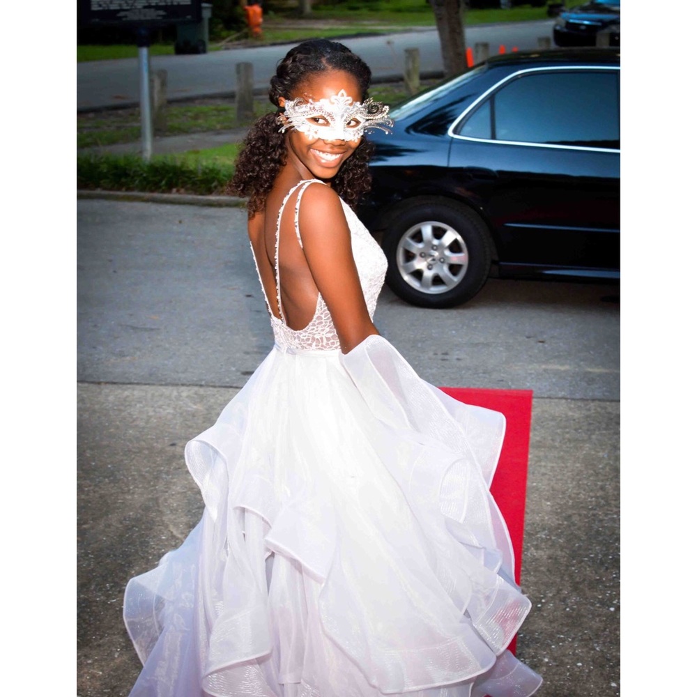 Sweet 16/Prom/Wedding/ Silver/Grey Open back dress