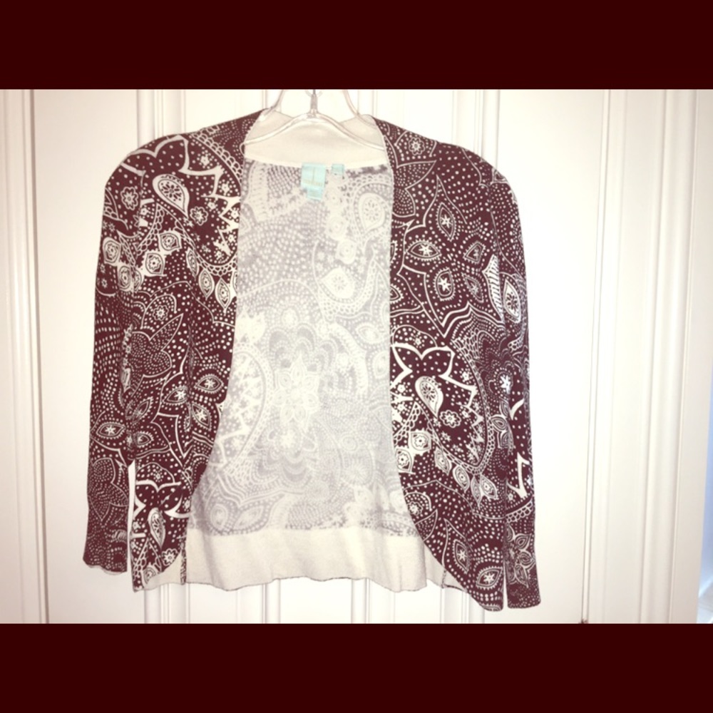 Black & White Cropped Cardigan