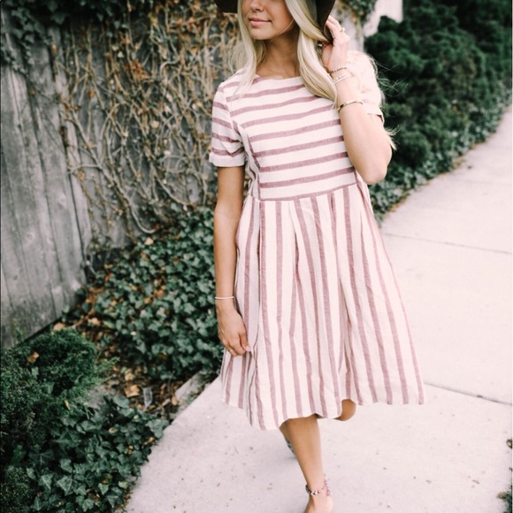 Orange Creek Dresses & Skirts - The Madison Dress • Striped Midi with Pockets